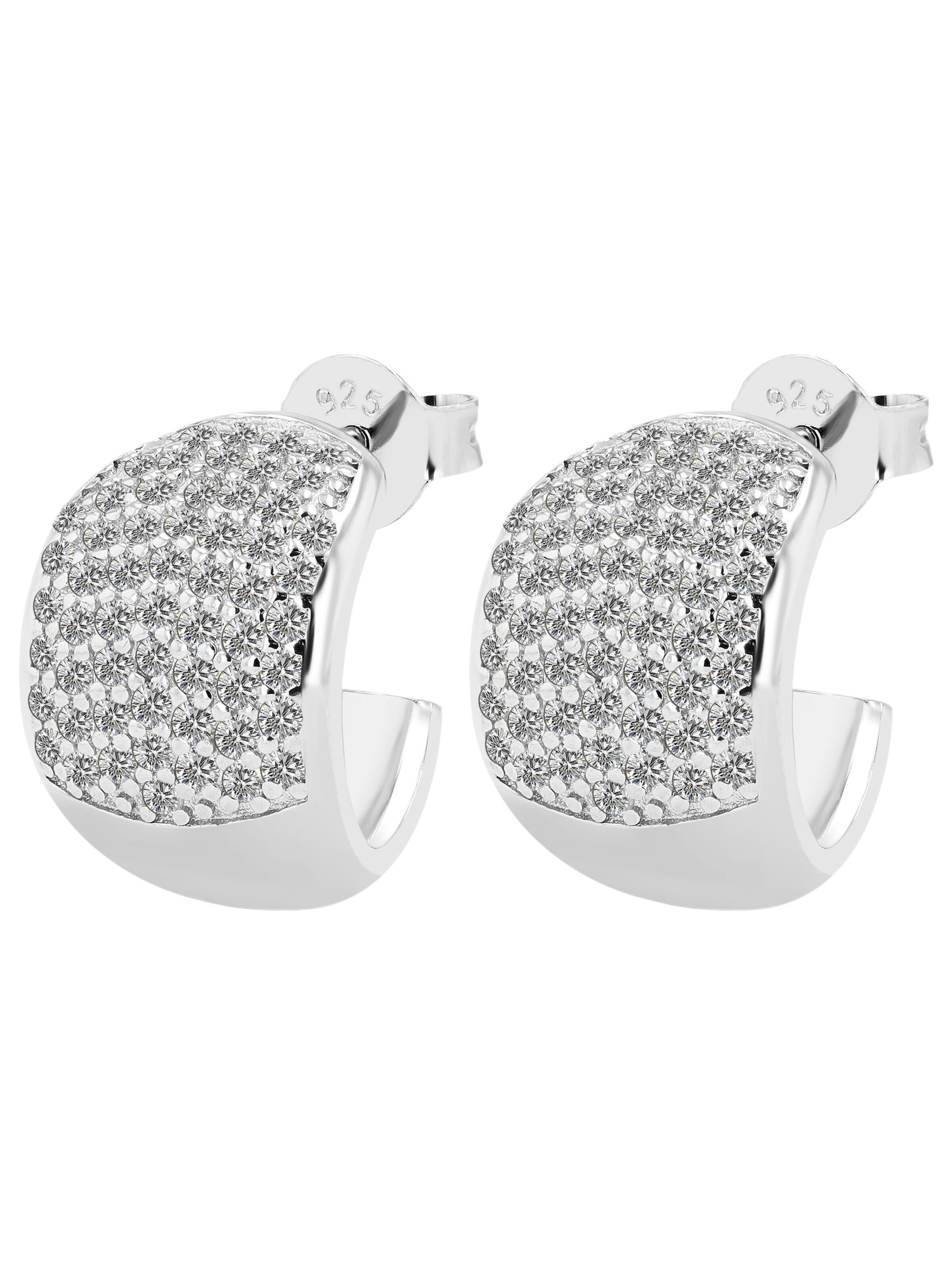 Akzent Earrings '"Nyla" aus 925 Sterlingsilber, rhodiniert, langlebig' in Silver