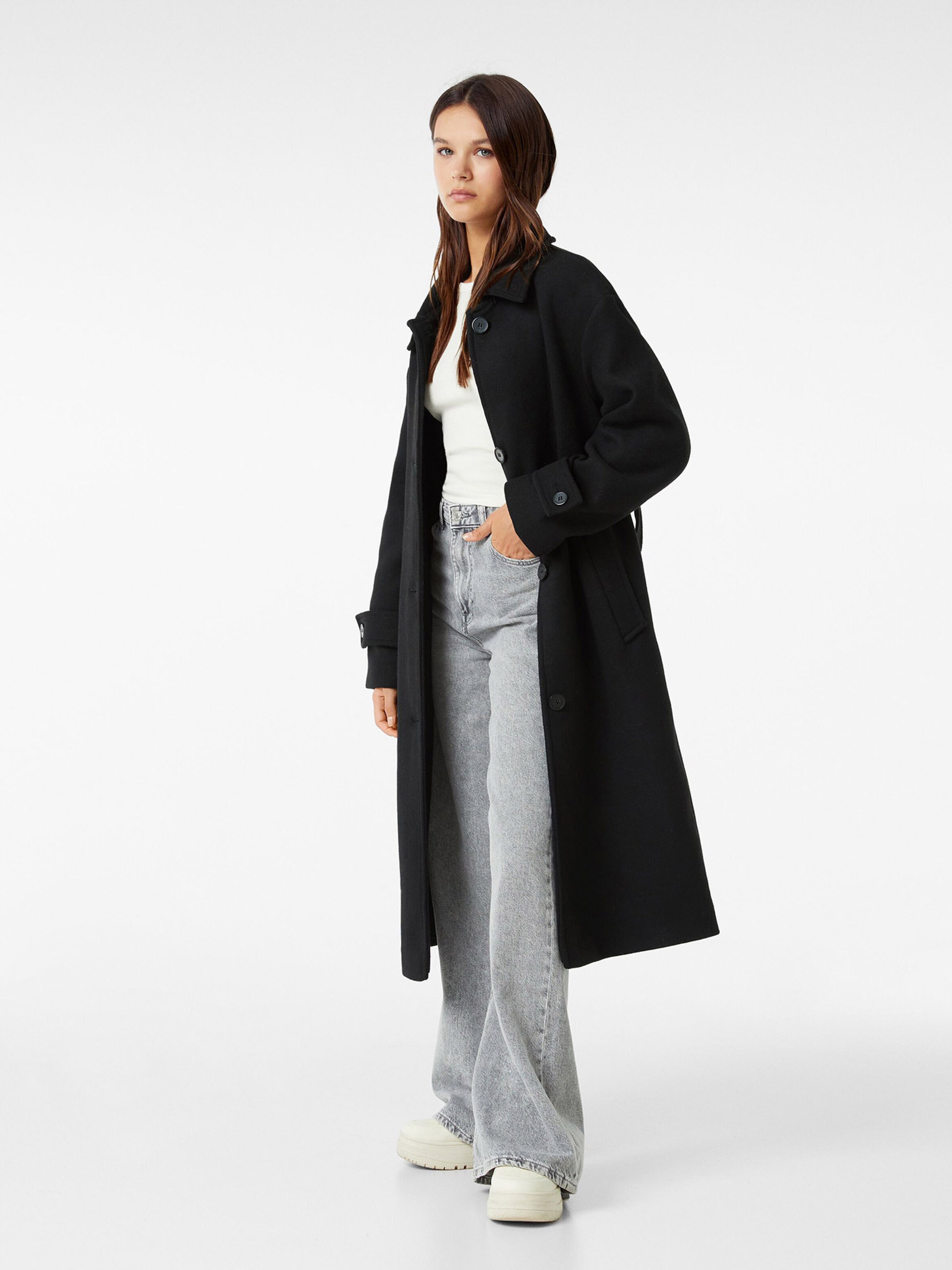 Manteau noir bershka hotsell