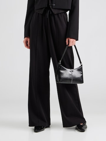 Weekend Max Mara Wide leg Pressveckad byxa i svart: framsida