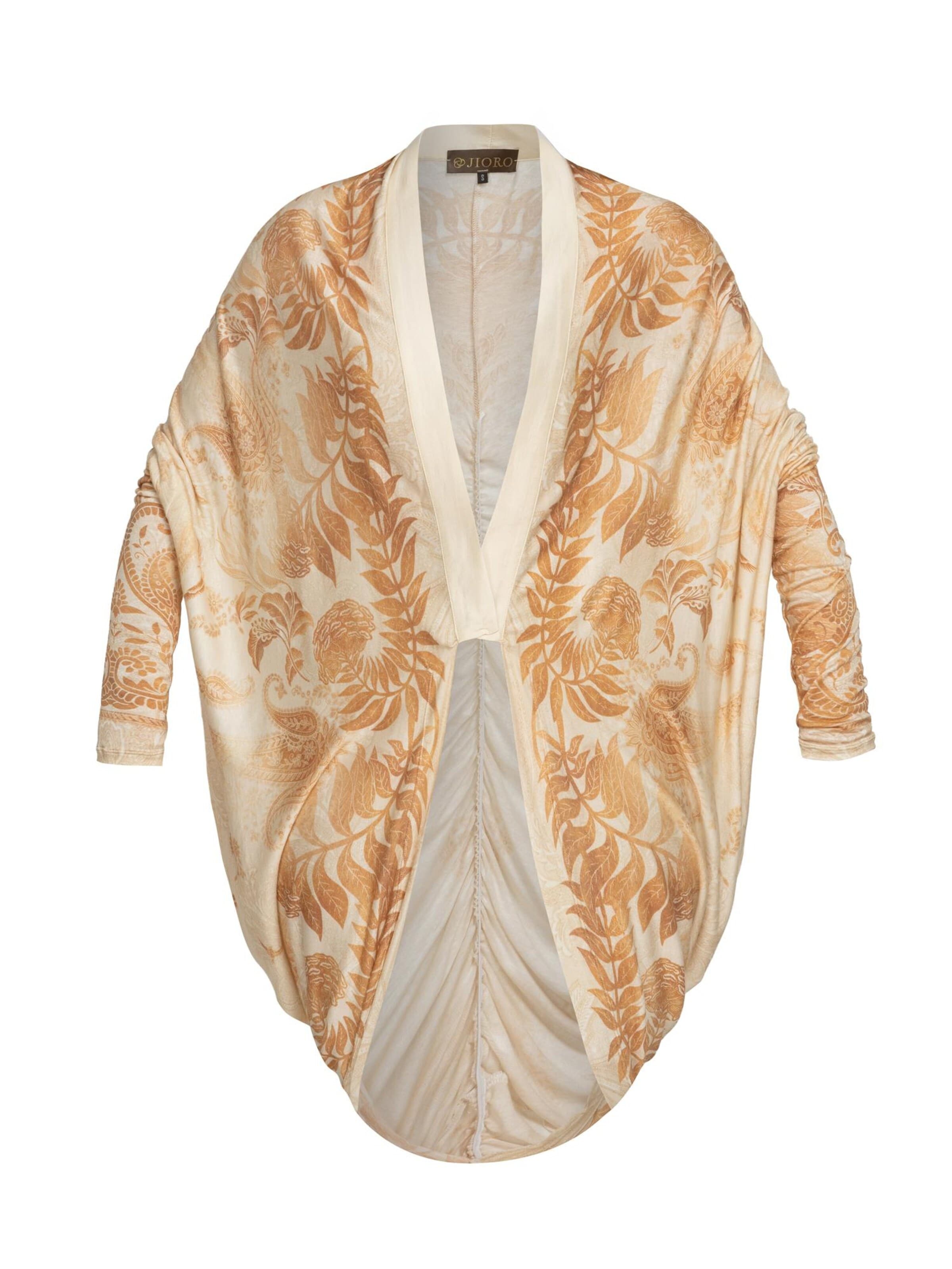 JIORO Oversizestrickjacke 'SUNSET'‌‌‌ in Beige: Vorderseite