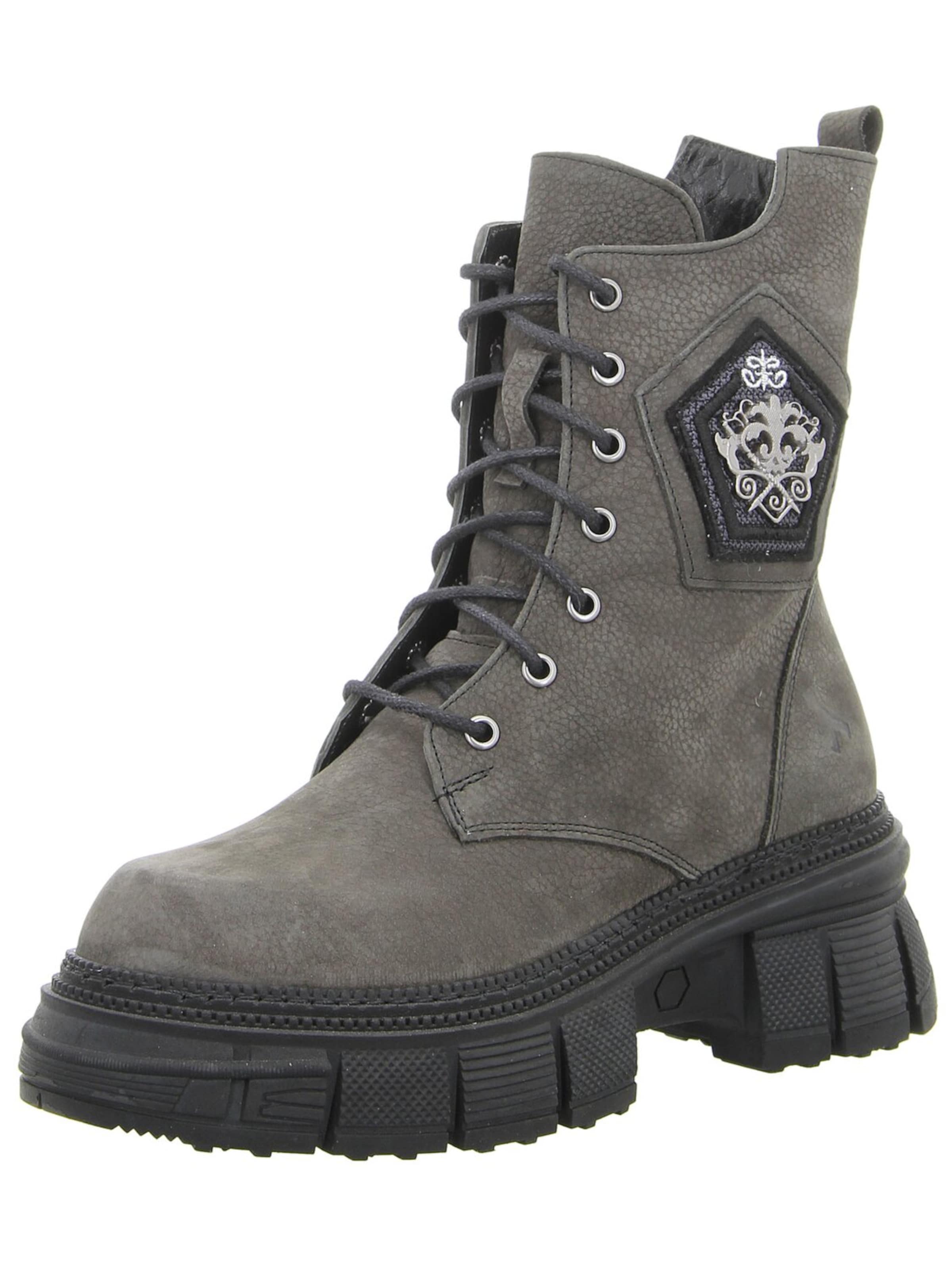2GO FASHION Lace-Up Boots 'Damen Stiefelette 8250-501-308 Echt Leder in grau' in Grey: front