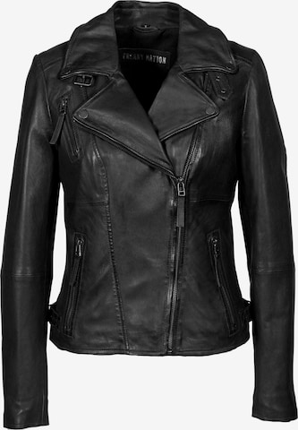 FREAKY NATIONPrijelazna jakna ' FNNiaBiker ' - crna boja: prednji dio