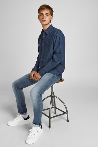zils JACK & JONES Piegulošs Džinsi 'JJIGLENN JJICON JJ 857'