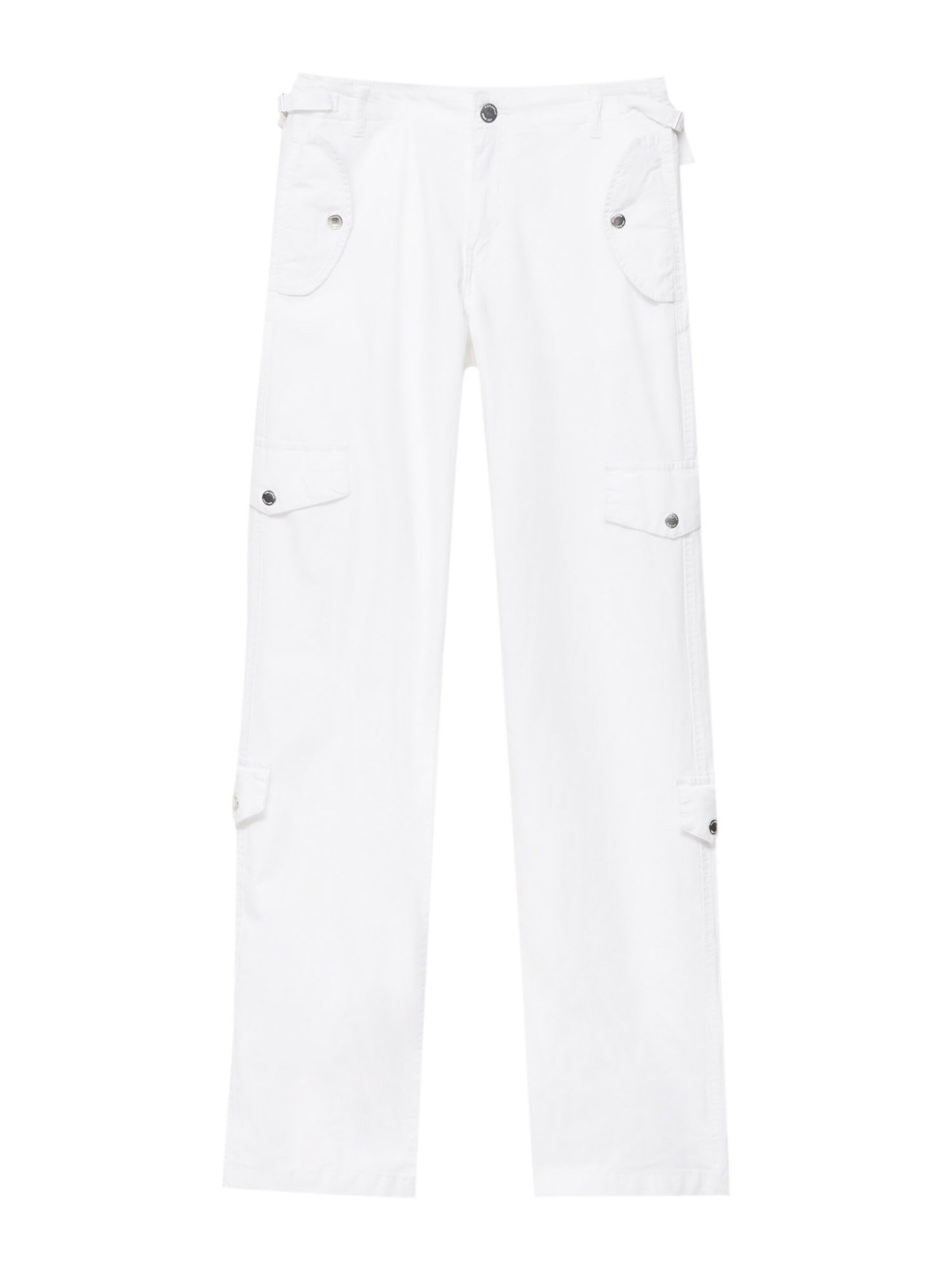 Regular Pantalon cargo Pull&Bear en blanc : devant