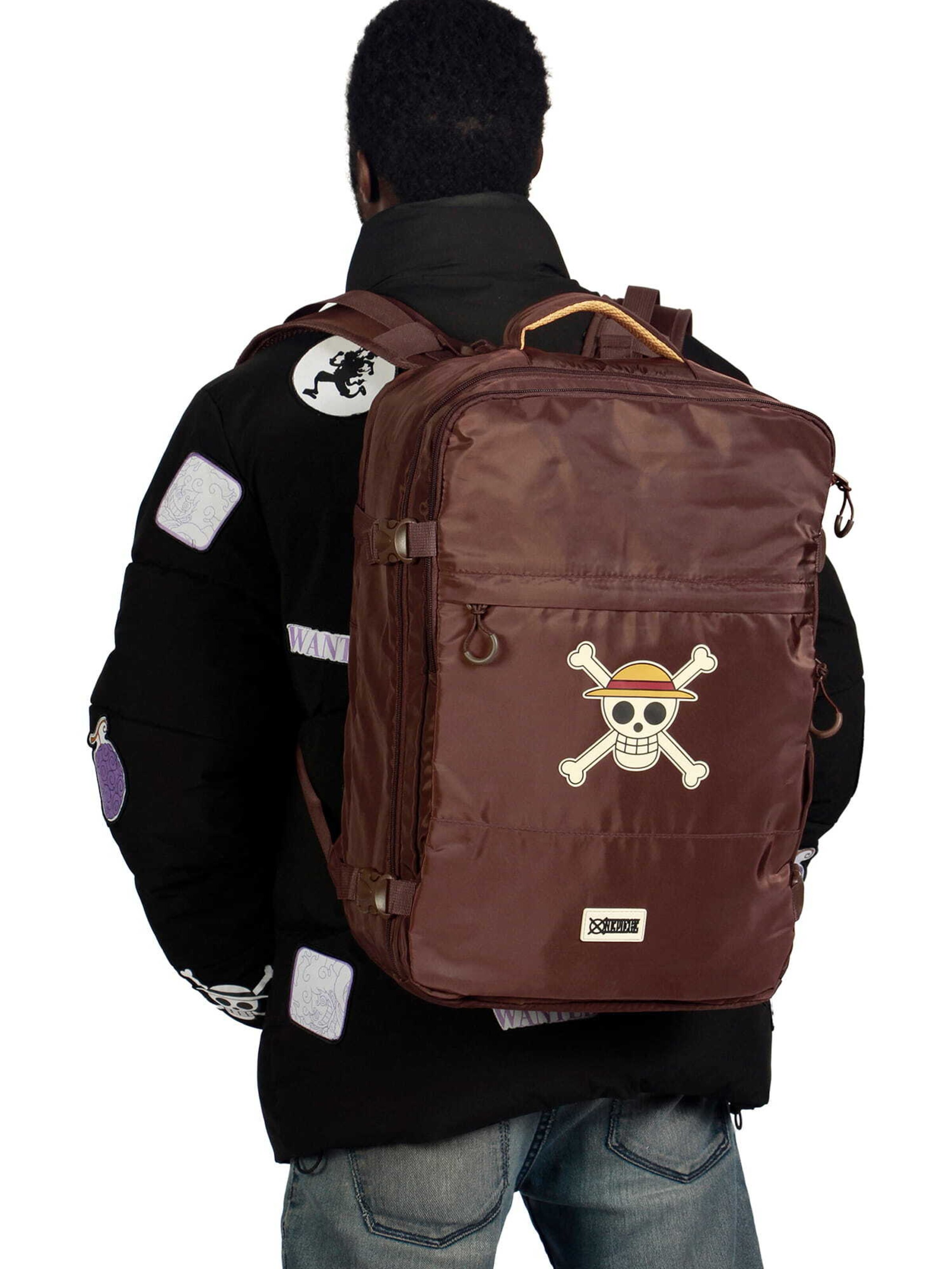 One Piece Backpack 'Strohhut Bande' in Brown: front