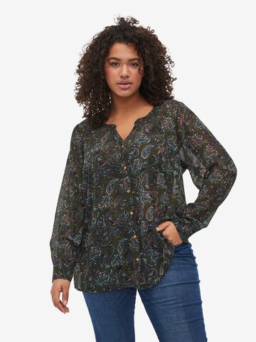 Zizzi Blouse 'Eliv' in Groen: voorkant