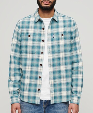 Superdry Comfort fit Button Up Shirt in Blue: front