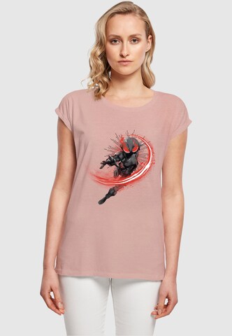 ABSOLUTE CULT Shirt 'Aquaman - Black Manta Flash' in Roze: voorkant