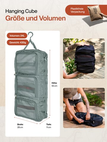 TRAVEL DUDE Reistas 'Hanging Packing Cube mit Kompression, Hängende Packwürfel für Rucksack und Koffer, Reise Regal in Schwarz' in Zilver