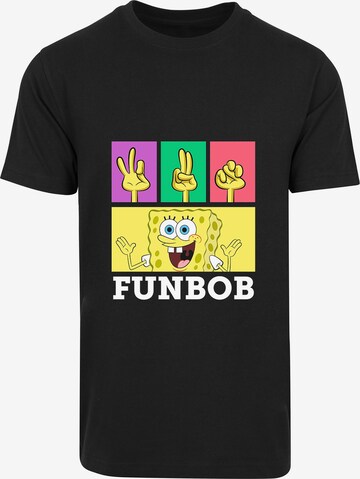 F4NT4STIC Shirt 'Spongebob Schwammkopf Funbob' in Zwart: voorkant