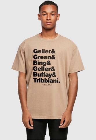 ABSOLUTE CULT Shirt 'Friends - Surnames' in Brown: front