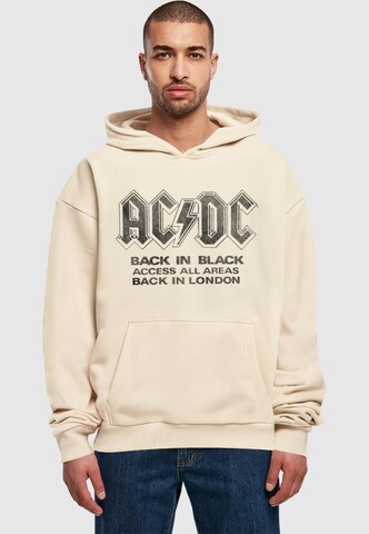Felpa 'ACDC - Back In Black' di Merchcode in beige: frontale