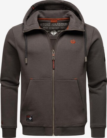 STONE HARBOUR - Sudadera con cremallera 'Jacobi Jamie' en gris: frente