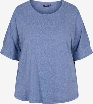 Zizzi Shirt 'CAAVA' in Blauw: voorkant