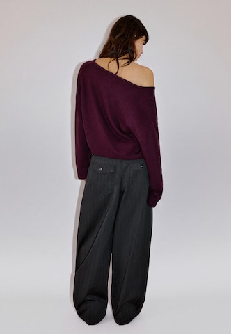 Pull-over Bershka en rouge