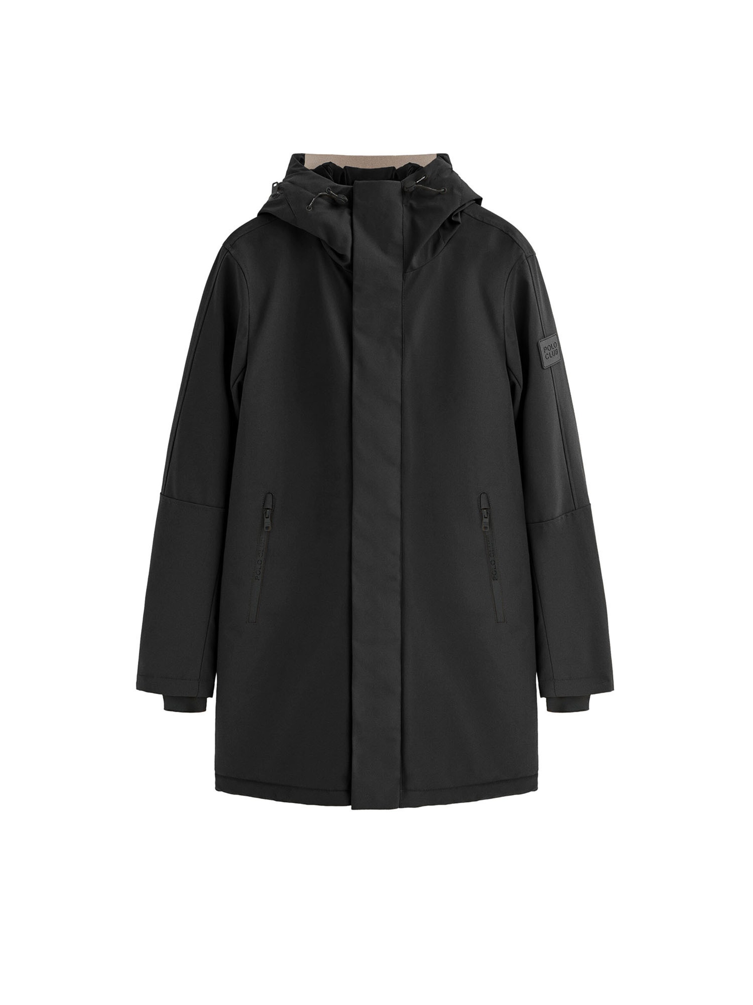 Polo Club Übergangsmantel in Schwarz: Vorderseite