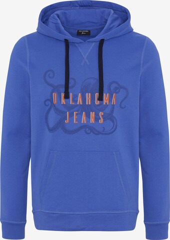 Oklahoma Jeans Kapuzensweatshirt ' aus Baumwollmix mit Motiv ' in Blau: predná strana