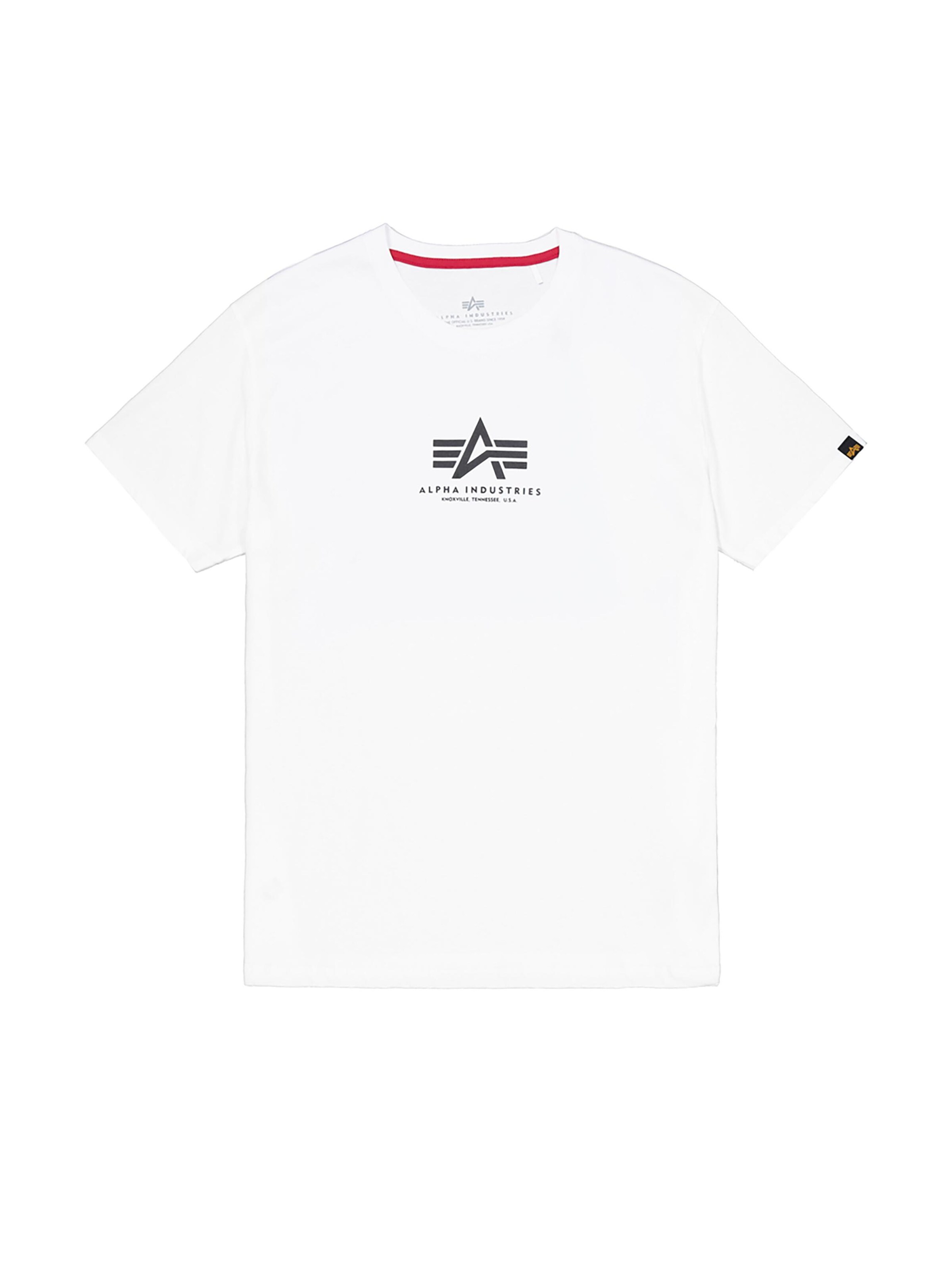 ALPHA INDUSTRIES Shirt 'Basic Mid Logo'‌‌‌‌‌‌ in Weiß: Vorderseite
