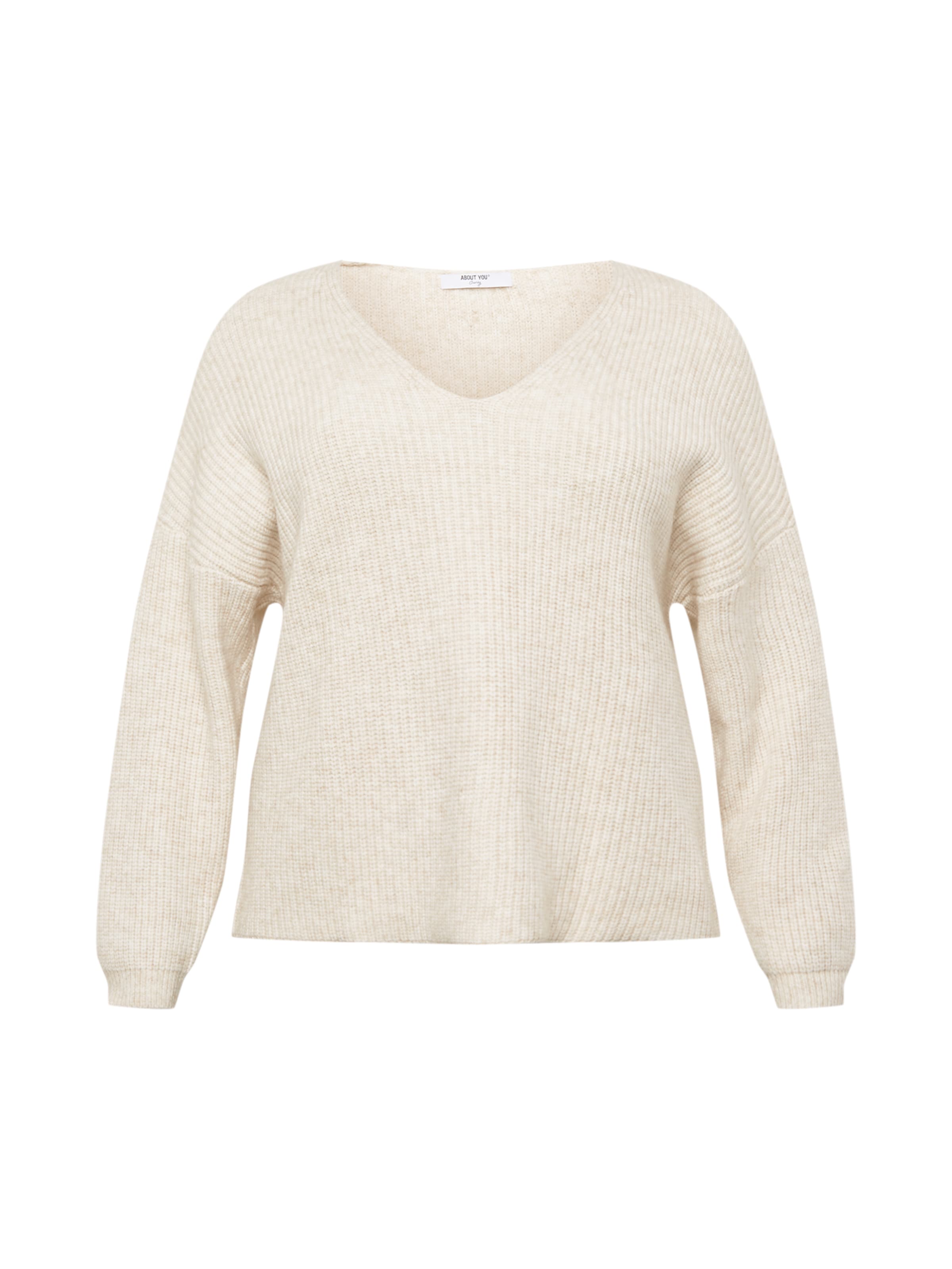 ABOUT YOU Curvy Pullover 'Nuria' in Weiß: Vorderseite