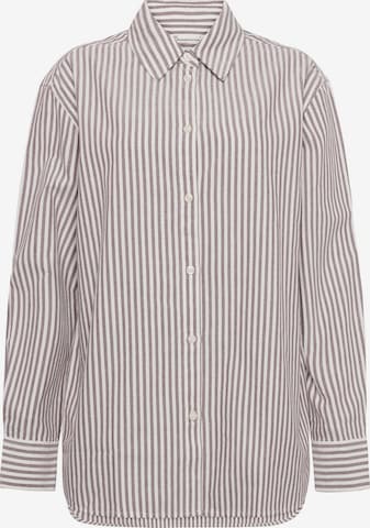 KnowledgeCotton Apparel Bluse 'Oxford' in Braun: Vorderseite