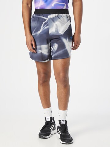 ADIDAS PERFORMANCEregular Sportske hlače 'Designed For Training Heat.Rdy Hiit Allover Print ' - siva boja: prednji dio