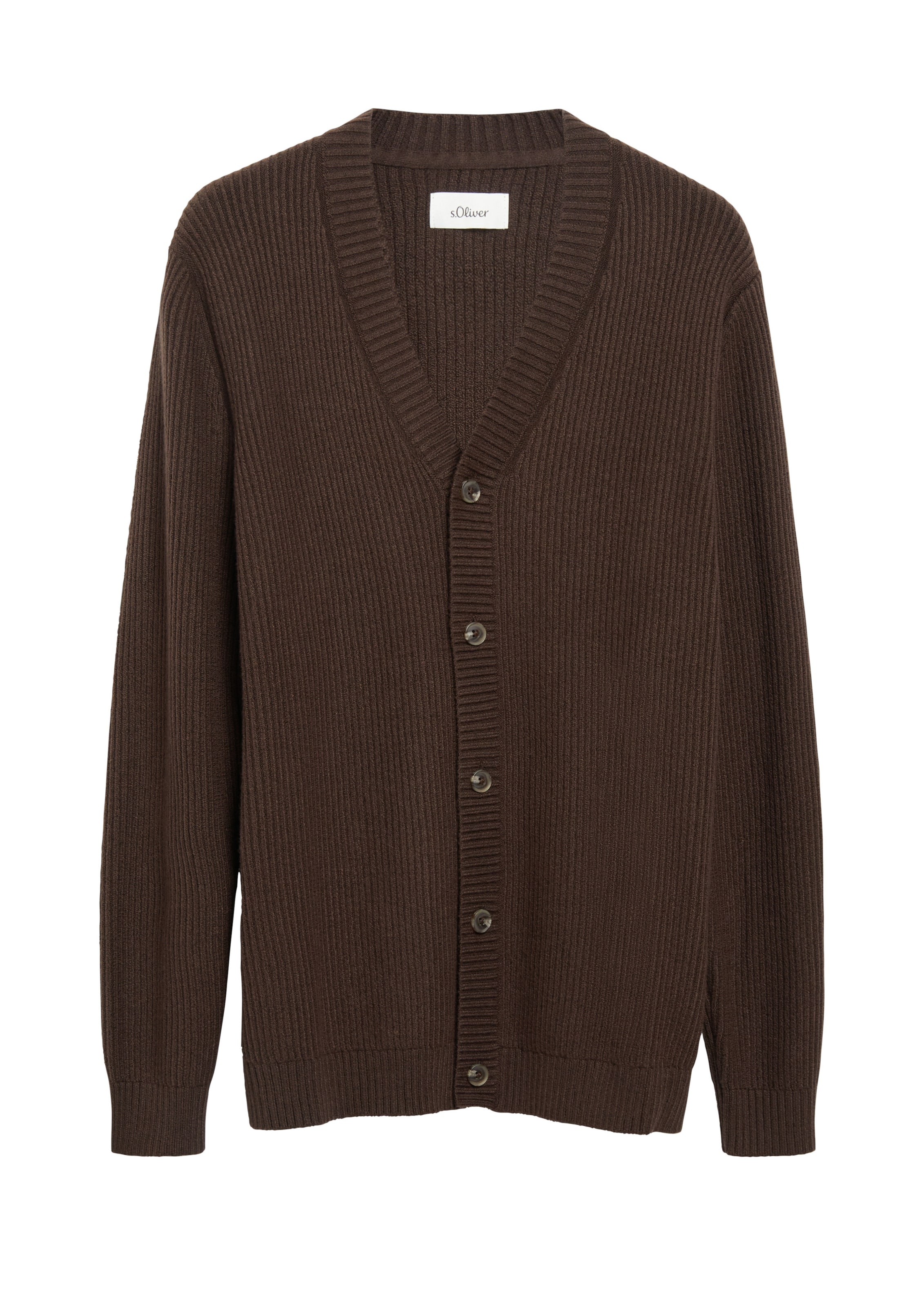 s.Oliver Strickjacke in M in dunkelbraun, Produktansicht