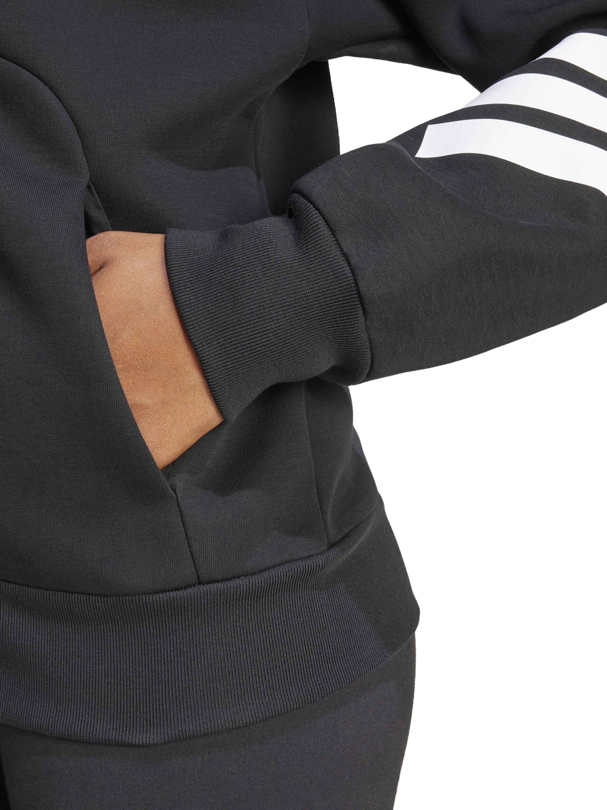 ADIDAS SPORTSWEAR Спортна жилетка с качулка 'Future Icons' в черно