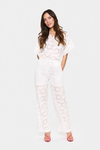 SAINT TROPEZ Wide leg Trousers 'KindraSZ' in White