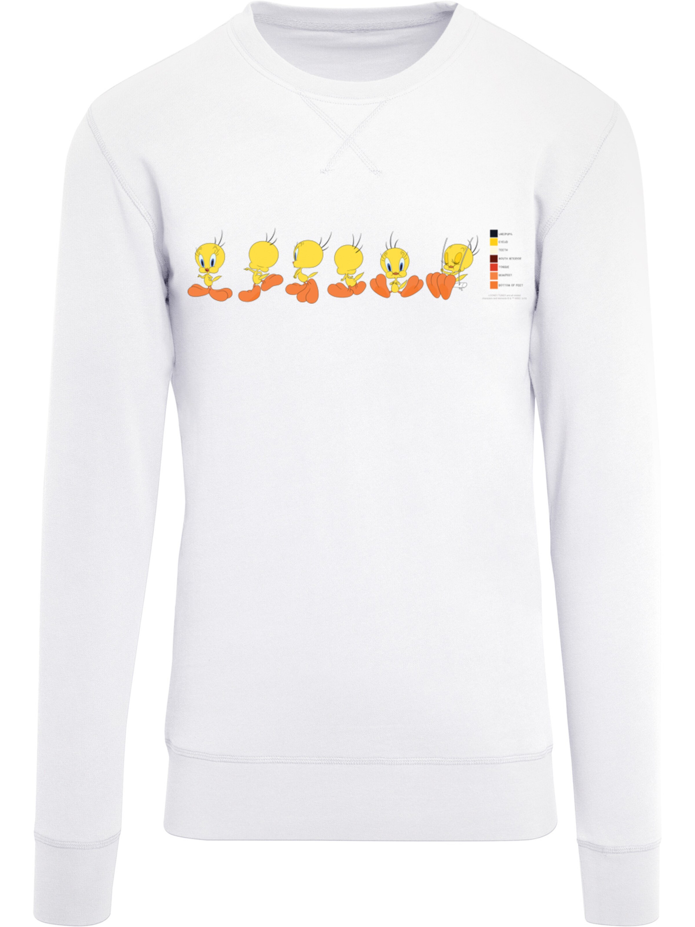 Sweat-shirt 'Looney Tunes Tweety Pie' F4NT4STIC en blanc : devant