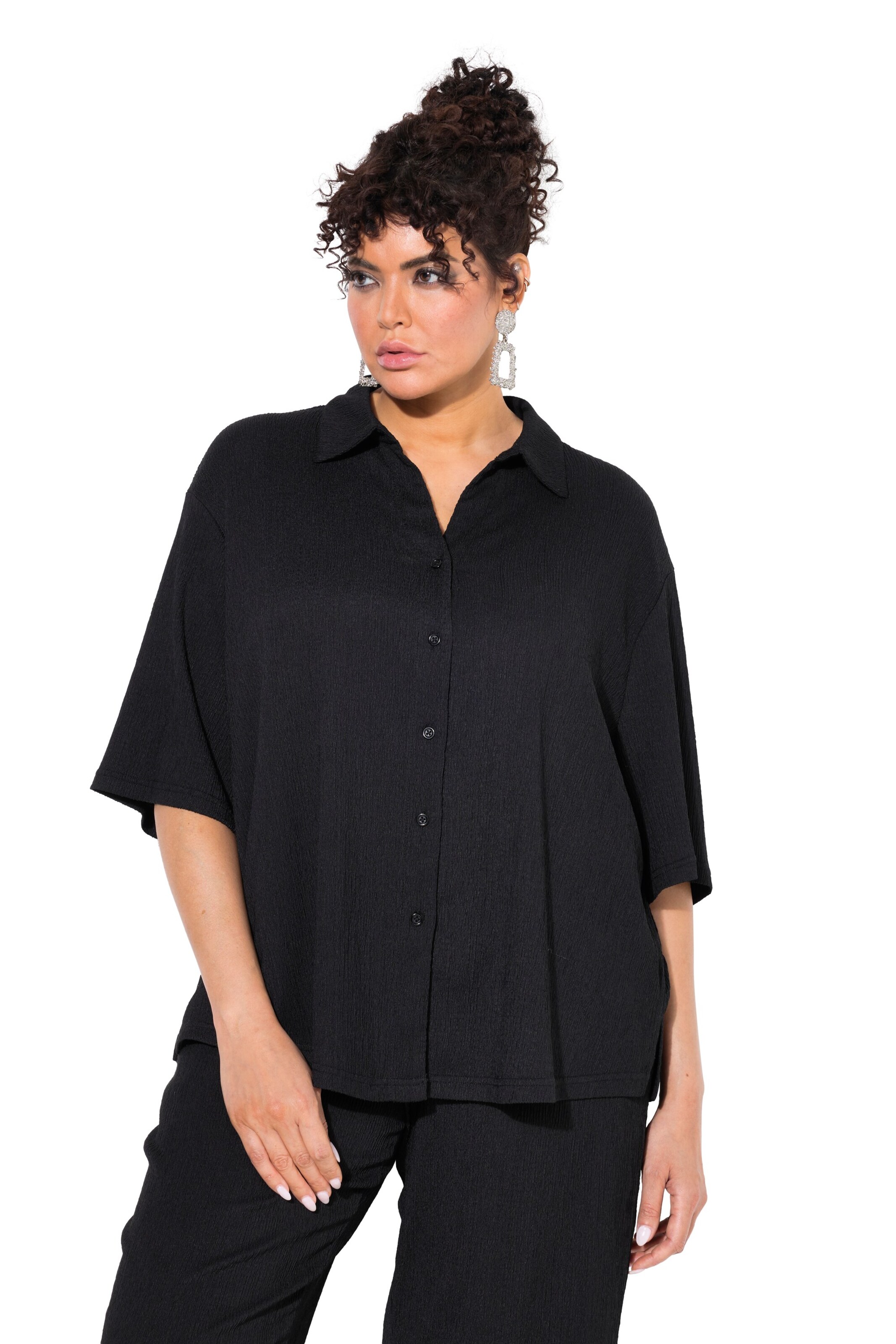 Ulla Popken Bluse in Schwarz: Vorderseite