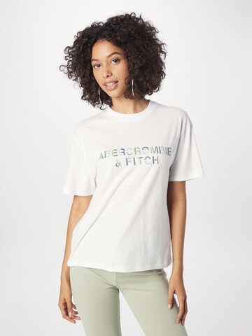 T-shirt Abercrombie & Fitch en blanc : devant