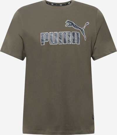PUMA Sportshirt in grau / basaltgrau / dunkelgrün / weiß, Produktansicht