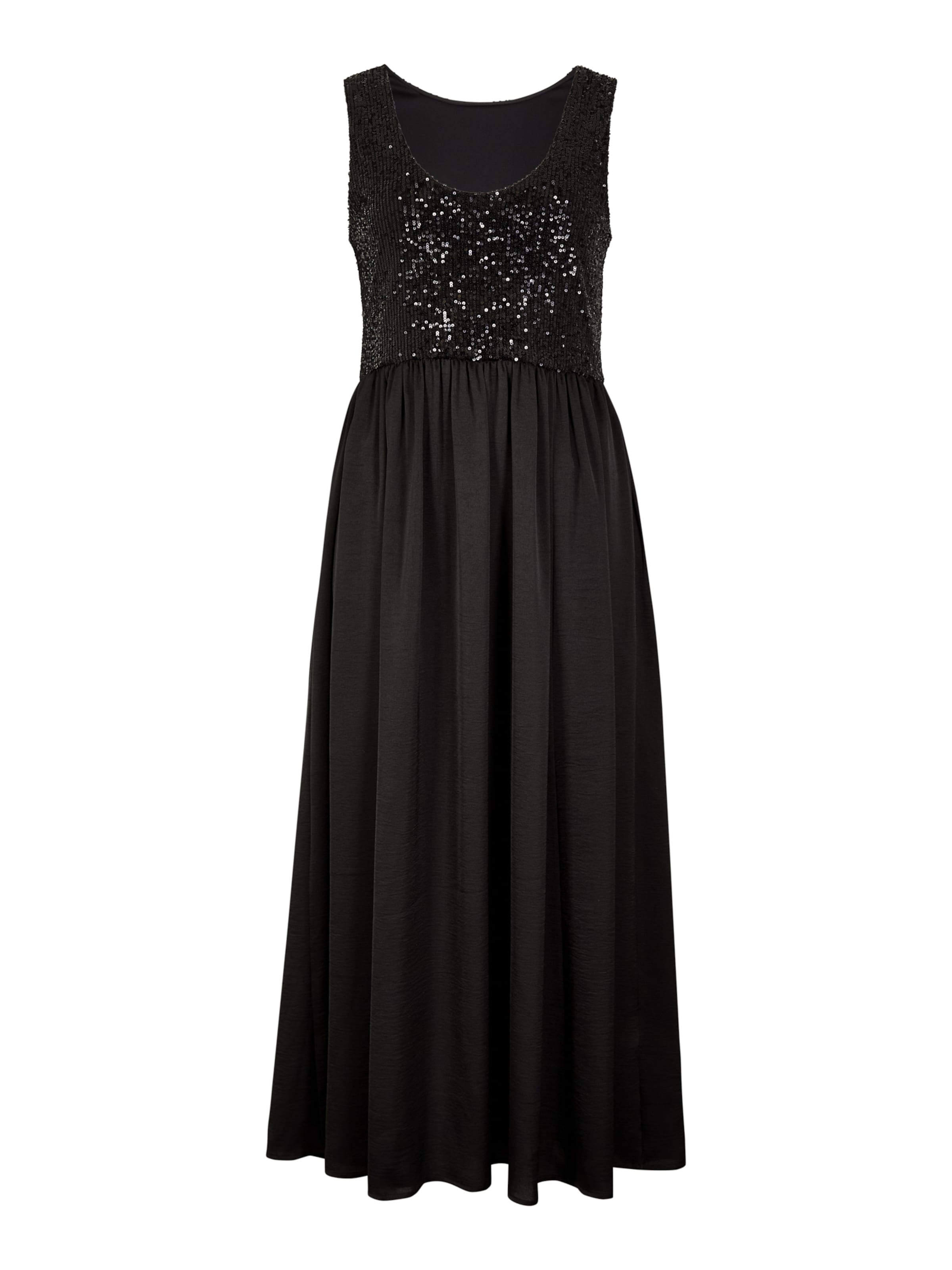 Apricot Sequin Bodice Midi Dress ' ' in Schwarz: Vorderseite