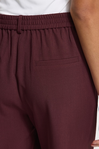 ICHI Regular Pleat-front trousers 'IHFava' in Red