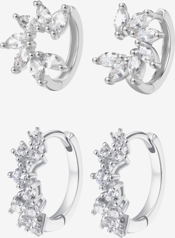 Hey Happiness Oorbellen 'Glitter Duo' in Zilver: voorkant