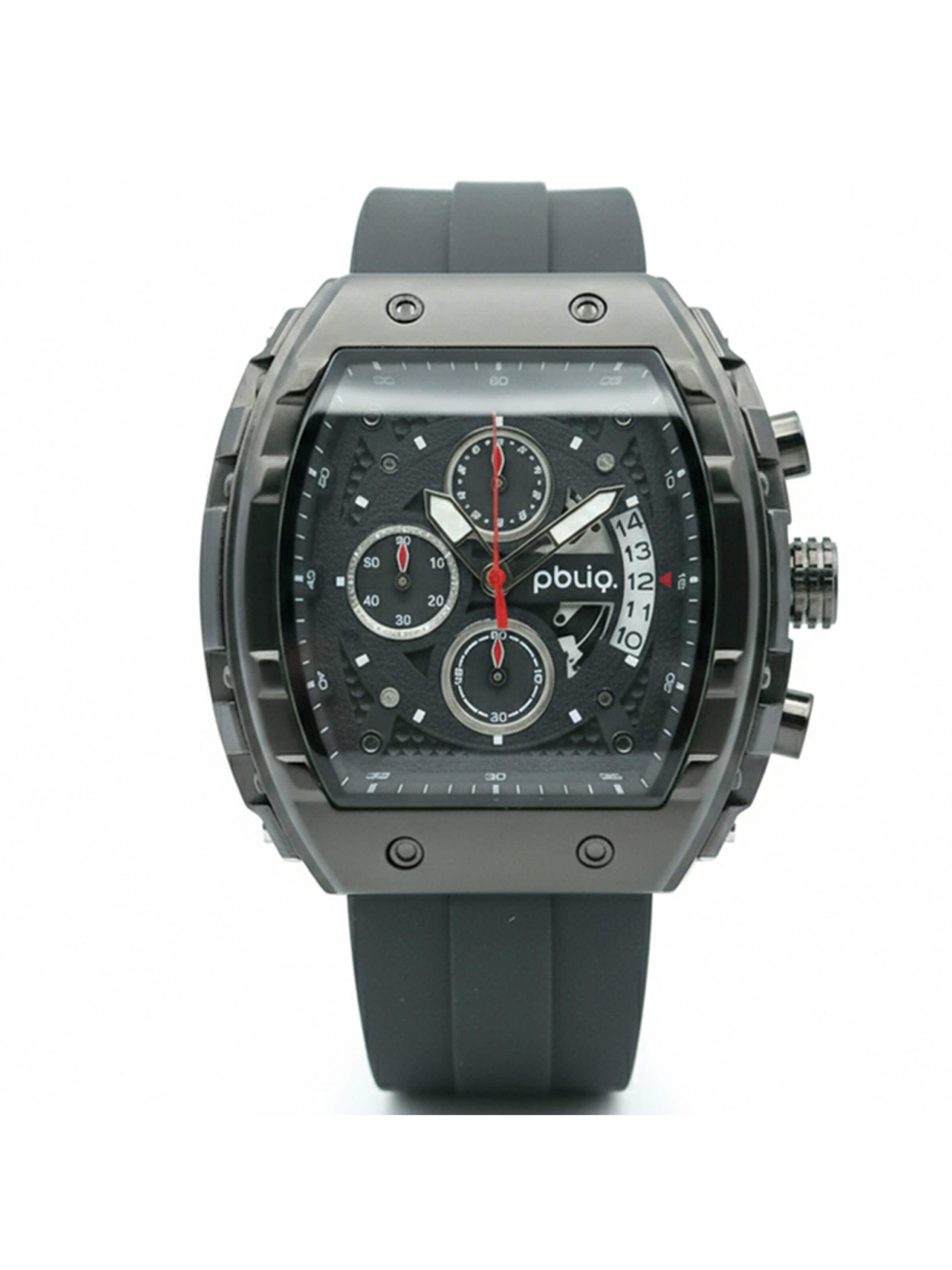 PBLIQ Analoog horloge 'PBLIQ Luxe Chronograaf Herenhorloge' in Zwart: voorkant