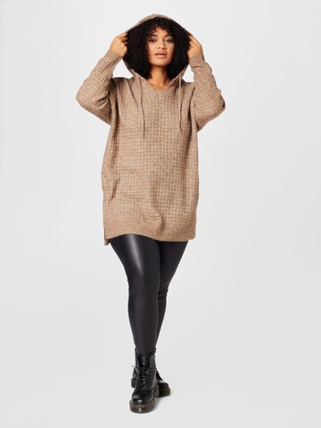 Fransa Curve Sweater in Brown