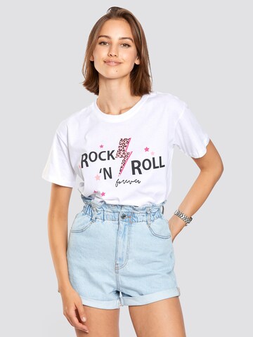 FRESHLIONS Shirt 'RocknRoll' in White: front