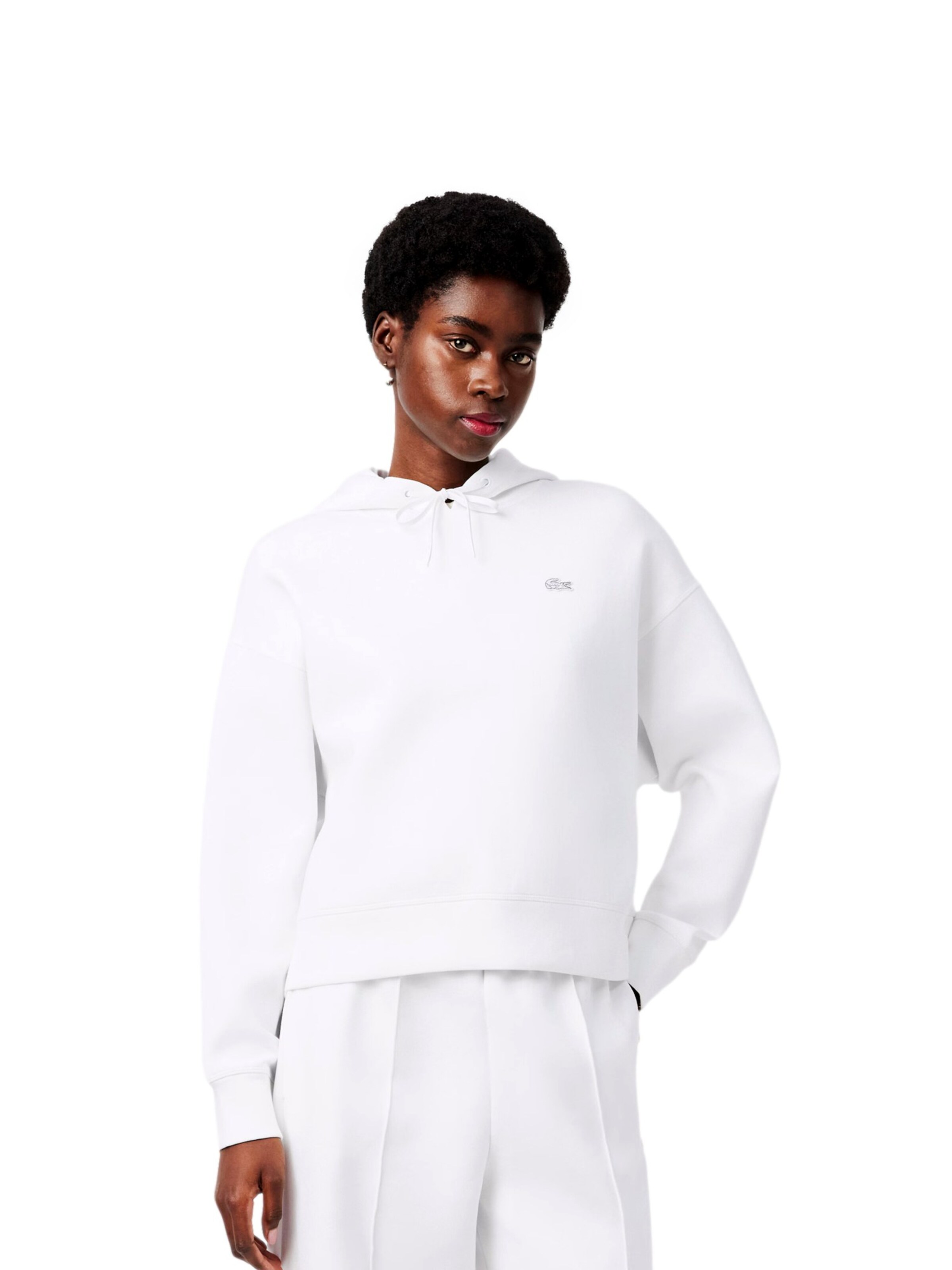 Sweat-shirt LACOSTE en blanc : devant