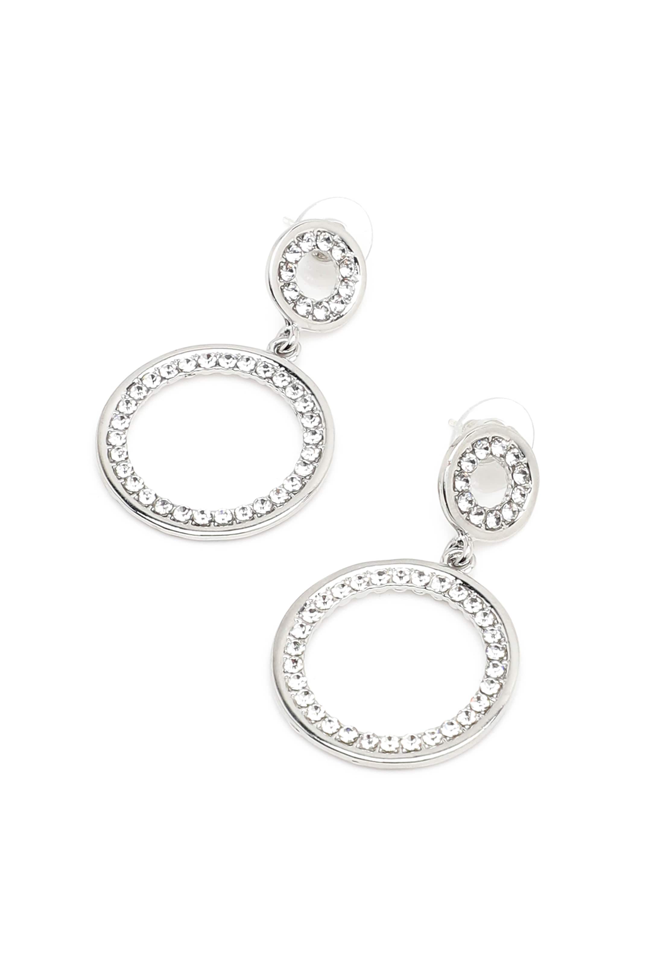 SOHI Boucles d'oreilles 'Adrianne' en gris argenté, Vue avec produit