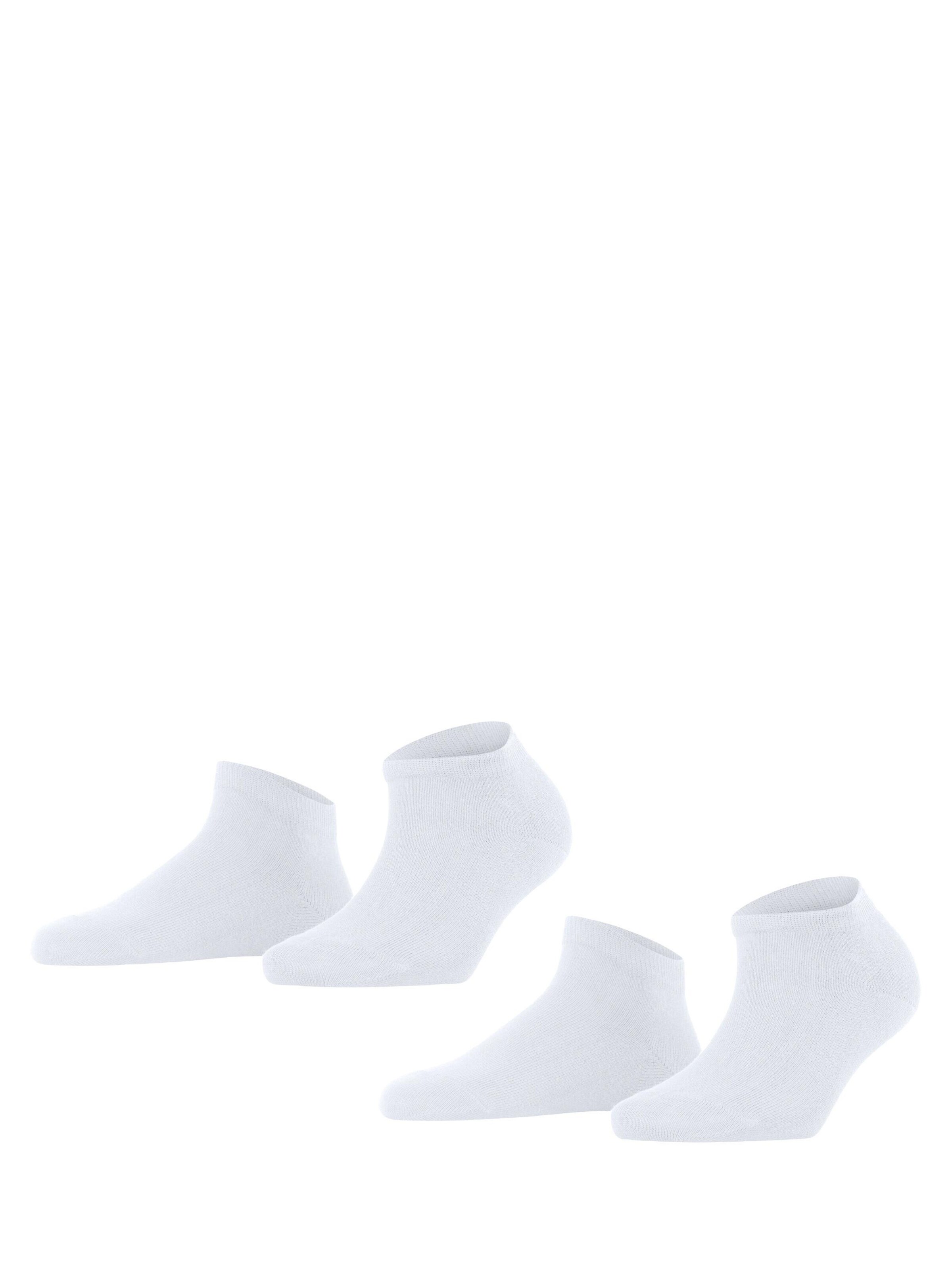 FALKE Ankle Socks 'Happy 2-Pack' in White: front