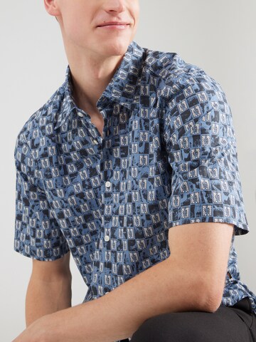BOSS Regular Fit Hemd 'Rash_2_M' in Blau
