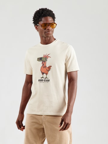 BLEND - Camiseta 'BHIDAN HUMOR ANIMAL' en beige: frente