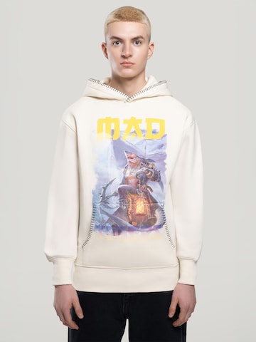MAD TIGERS Sweatshirt 'Dark Oceans' in Beige: front