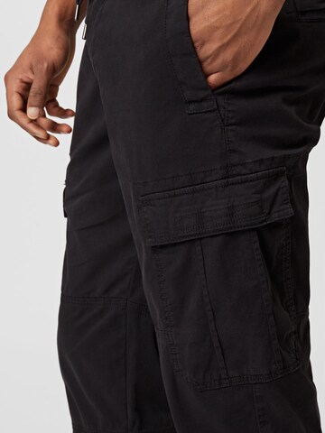 BOSS Orange Tapered Cargo Pants 'Sisla' in Black