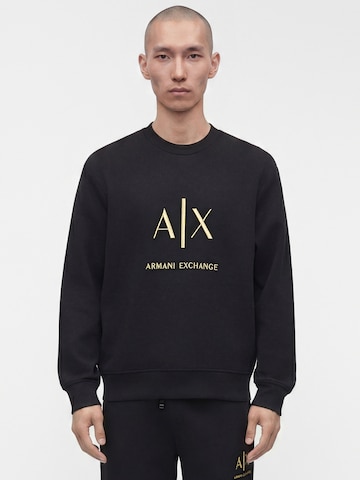 ARMANI EXCHANGE Суичър в черно: отпред