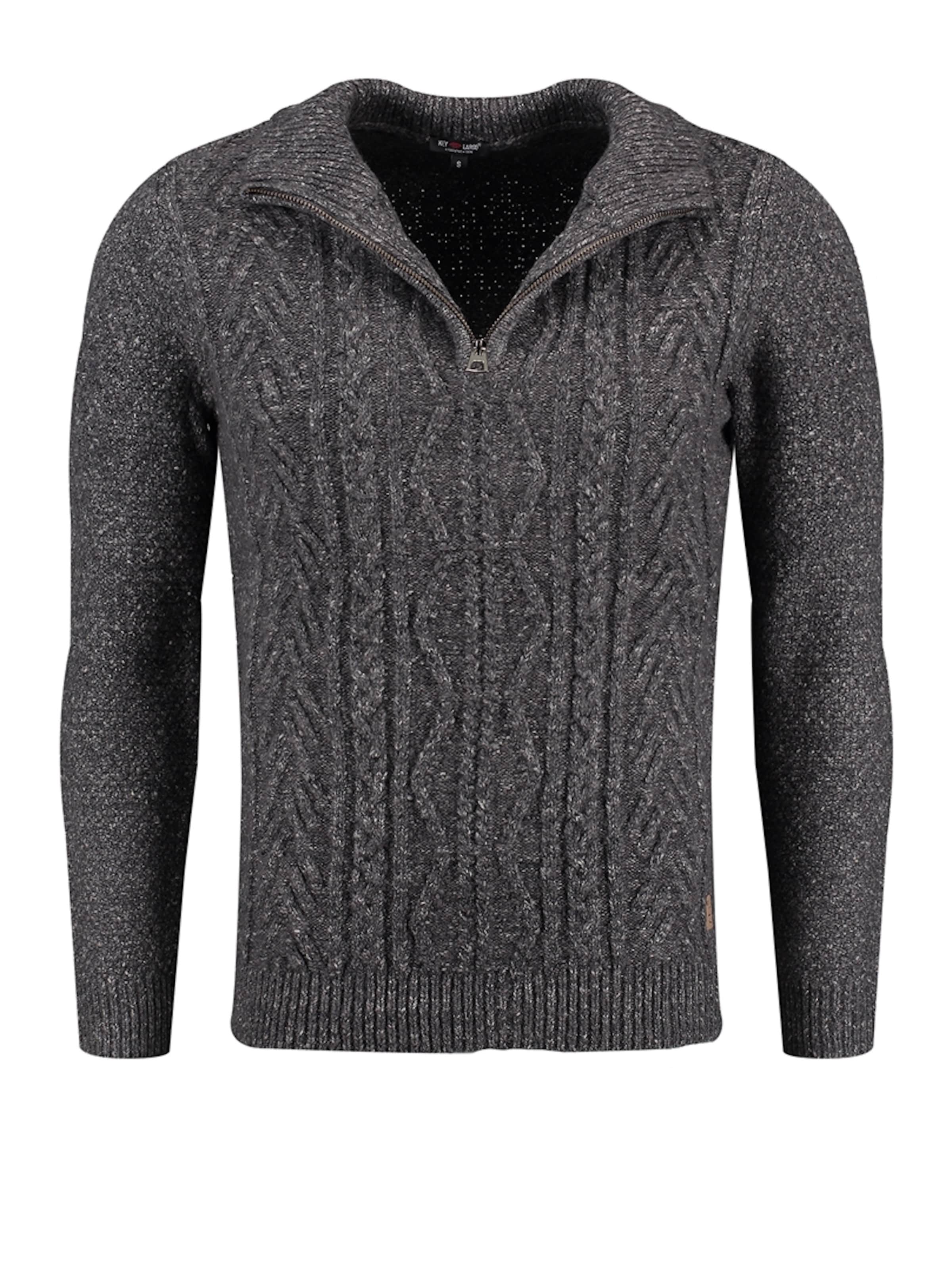 Key Largo Pullover 'Dignity' in Grau: Vorderseite