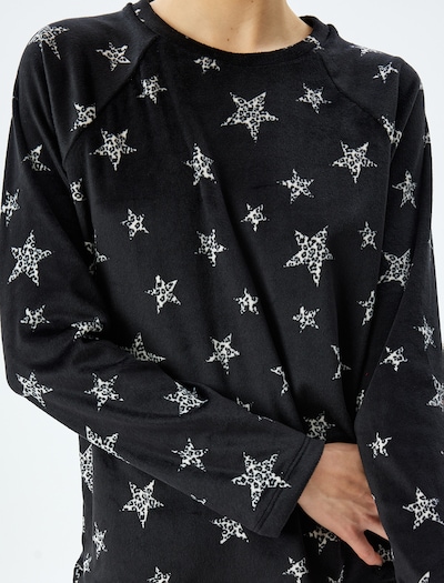 Koton Schlafshirt in schwarz / weiß, Produktansicht