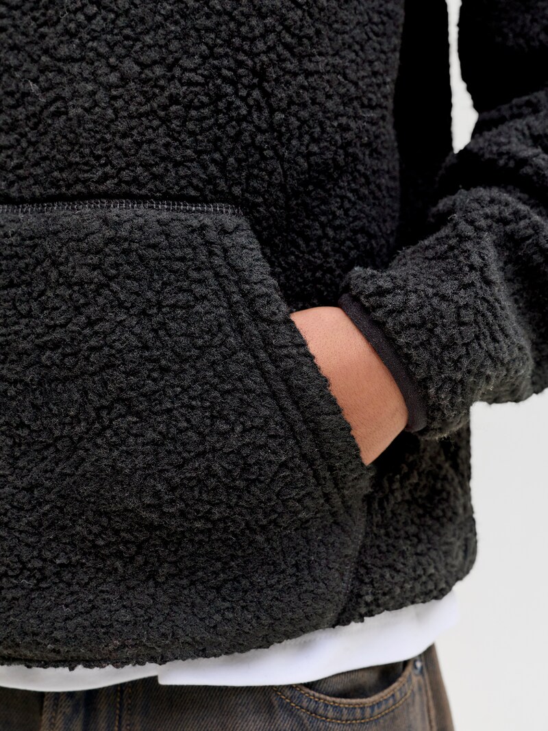 JACK & JONES JUNIOR teddy hoodie zwart