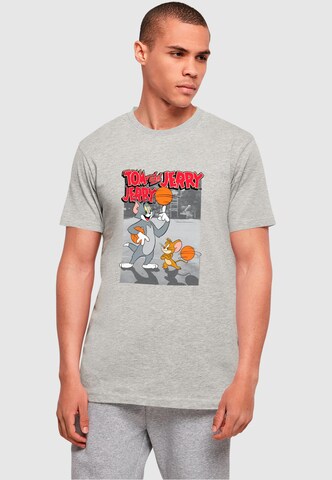 ABSOLUTE CULT Shirt 'Tom and Jerry - Basketball Buddies' in Grey: front